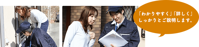 「わかりやすく」「詳しく」しっかりとご説明します。